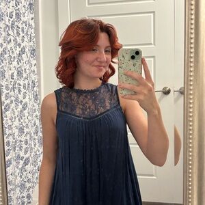 Altar'd State Navy Lace Tank Top